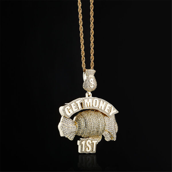 icediamond 14k creative get money first inspiring necklace