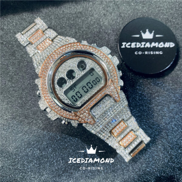 45mm iced out cz diamond led digital watch | fashion hip hop jewelry for men