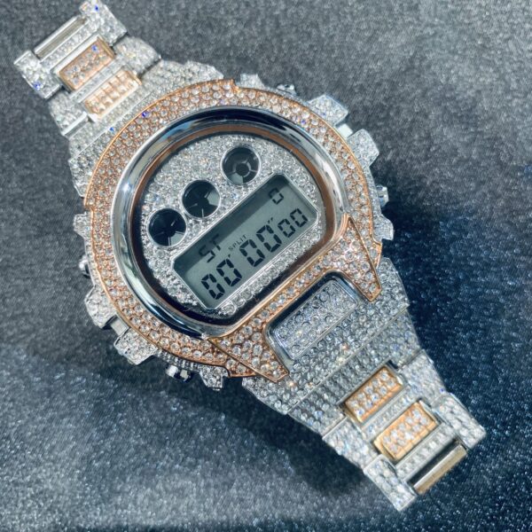 45mm iced out cz diamond led digital watch | fashion hip hop jewelry for men