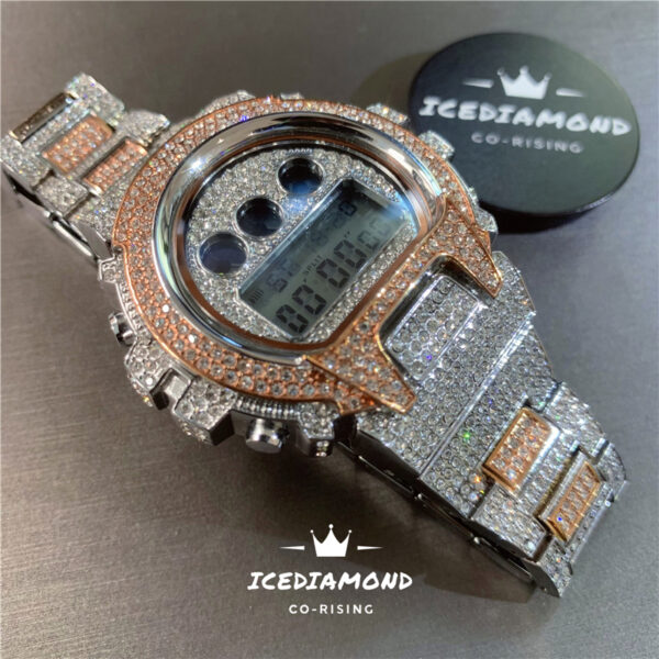 45mm iced out cz diamond led digital watch | fashion hip hop jewelry for men