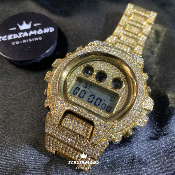 45mm iced out cz diamond led digital watch | fashion hip hop jewelry for men